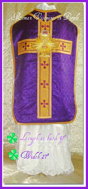 Roman Vestments in Purple church Fabric